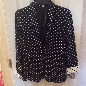 Francesca's Collections Black and White Polka Dot Blazer
